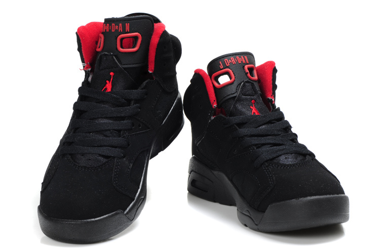 Air Jordan 6 Black Red For Kids - Click Image to Close